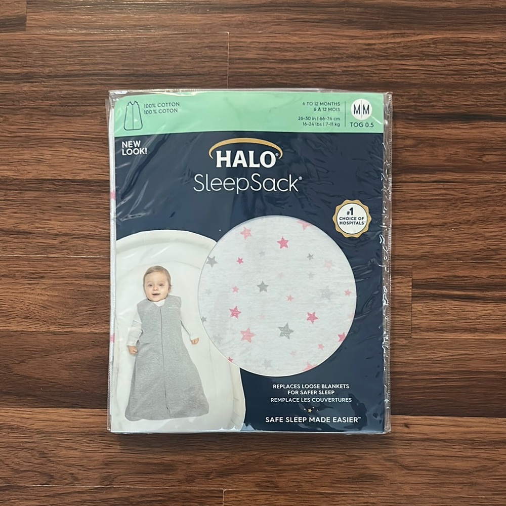 Halo SleepSack in Gray with Colorful Stars